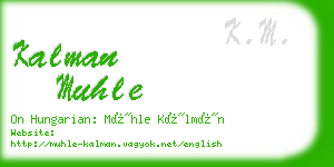 kalman muhle business card